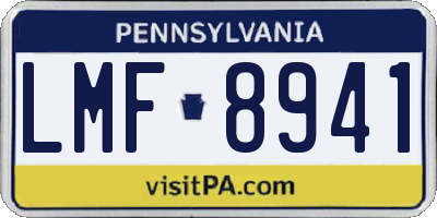 PA license plate LMF8941