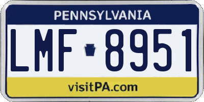 PA license plate LMF8951
