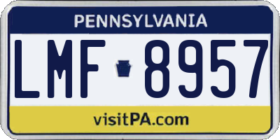 PA license plate LMF8957