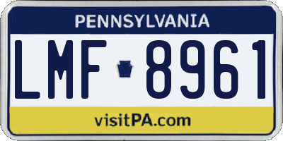PA license plate LMF8961