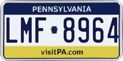 PA license plate LMF8964