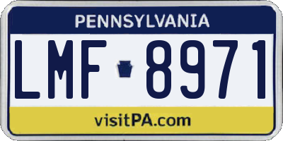 PA license plate LMF8971