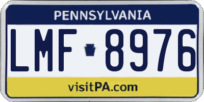 PA license plate LMF8976