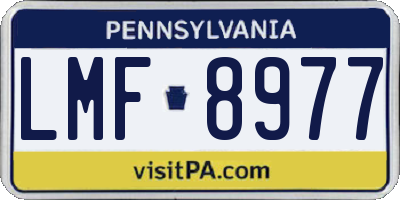 PA license plate LMF8977