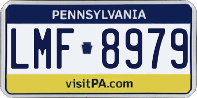 PA license plate LMF8979