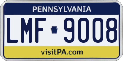 PA license plate LMF9008