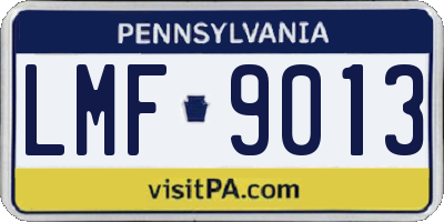 PA license plate LMF9013
