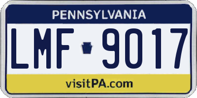 PA license plate LMF9017