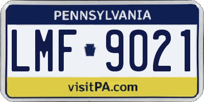 PA license plate LMF9021