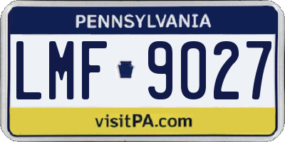 PA license plate LMF9027