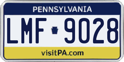 PA license plate LMF9028