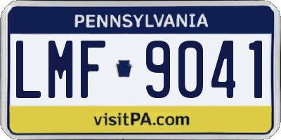 PA license plate LMF9041