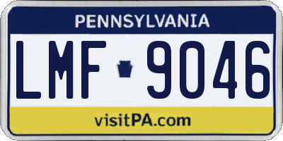 PA license plate LMF9046