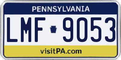 PA license plate LMF9053