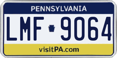 PA license plate LMF9064