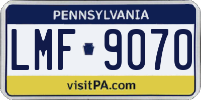 PA license plate LMF9070