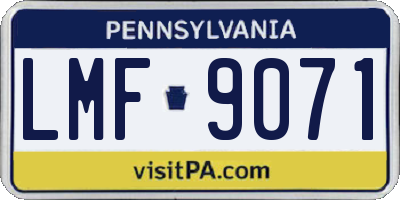 PA license plate LMF9071