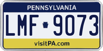 PA license plate LMF9073