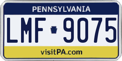 PA license plate LMF9075