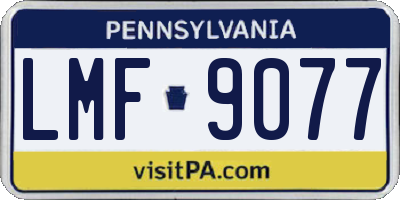 PA license plate LMF9077
