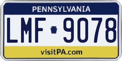 PA license plate LMF9078