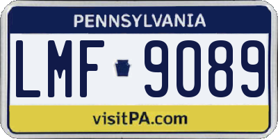 PA license plate LMF9089