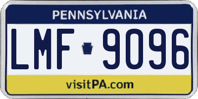 PA license plate LMF9096