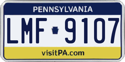 PA license plate LMF9107