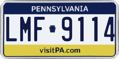 PA license plate LMF9114