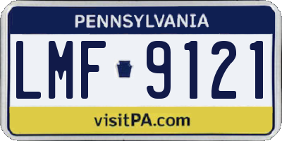 PA license plate LMF9121