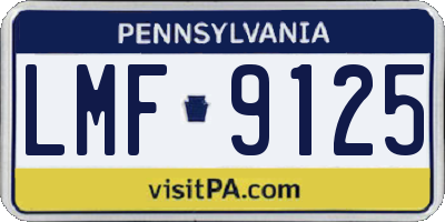 PA license plate LMF9125