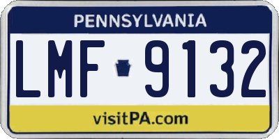 PA license plate LMF9132