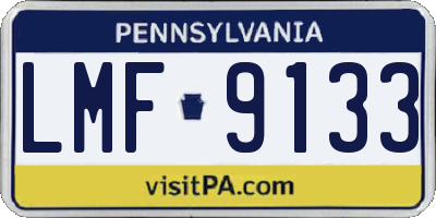 PA license plate LMF9133