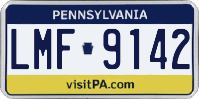 PA license plate LMF9142
