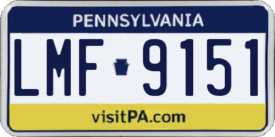 PA license plate LMF9151