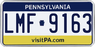 PA license plate LMF9163