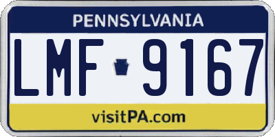 PA license plate LMF9167