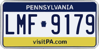 PA license plate LMF9179