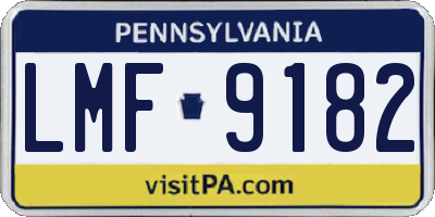 PA license plate LMF9182