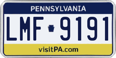 PA license plate LMF9191