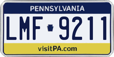 PA license plate LMF9211