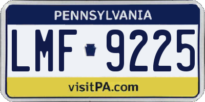 PA license plate LMF9225