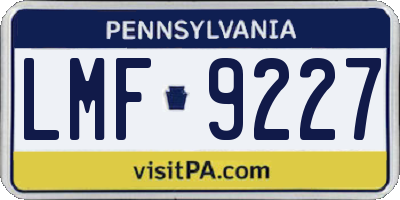 PA license plate LMF9227