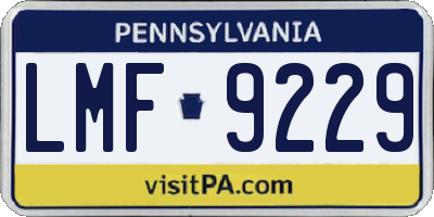 PA license plate LMF9229