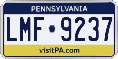 PA license plate LMF9237