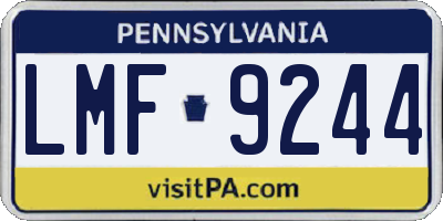 PA license plate LMF9244