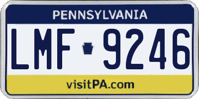 PA license plate LMF9246