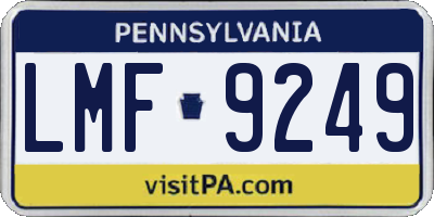 PA license plate LMF9249
