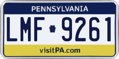 PA license plate LMF9261
