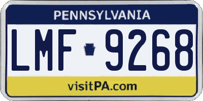 PA license plate LMF9268